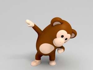 3d rigged monkey character model Modèle 3D