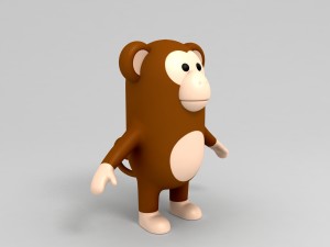 3d rigged monkey character model Modèle 3D