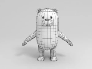 personaje panda ama&ntilde;ado Modelo 3D