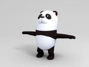 personaje panda ama&ntilde;ado Modelo 3D