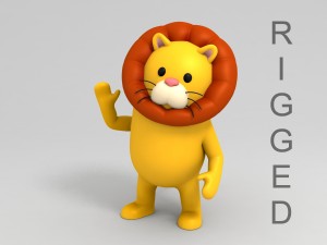 rigged lion character 3D मॉडल