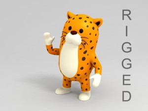 3d rigged leopard character model 3D मॉडल