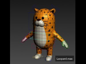 3d rigged leopard character model 3D Model
