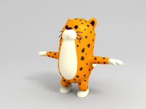 3d rigged leopard character model 3D Model