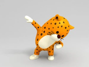 3d rigged leopard character model 3D Model