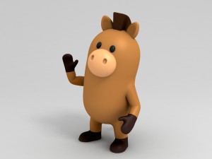 rigged horse character 3D Model