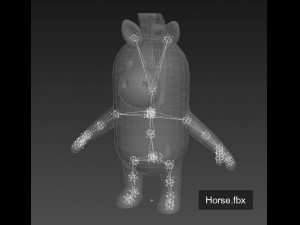 rigged horse character 3D Model