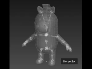 rigged horse character 3D Model