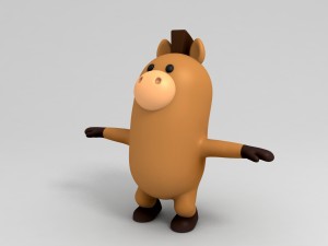 rigged horse character 3D Model