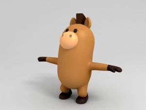 rigged horse character 3D Model