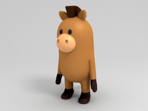 rigged horse character 3D Model