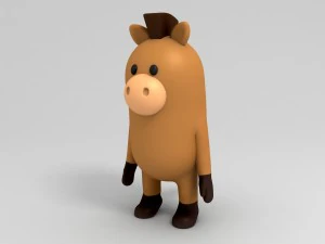 rigged horse character 3D Model
