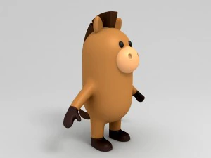 rigged horse character 3D Model
