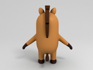 rigged horse character 3D Model