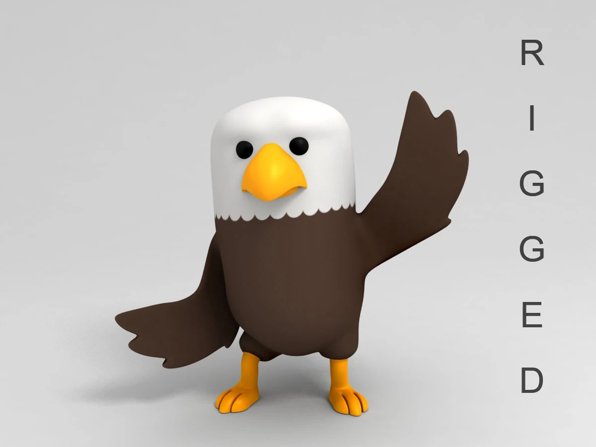 rigged eagle character 3d 3D Model .c4d .max .obj .3ds .fbx .stl .blend 