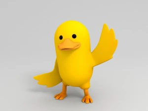 rigged yellow duck character 3D Model