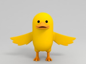 rigged yellow duck character 3D Model