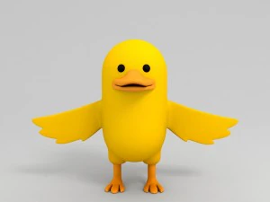 rigged yellow duck character 3D Model