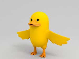rigged yellow duck character 3D Model