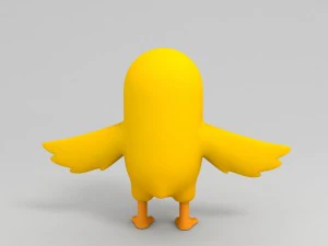 rigged yellow duck character 3D Model