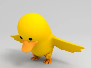 rigged yellow duck character 3D Model