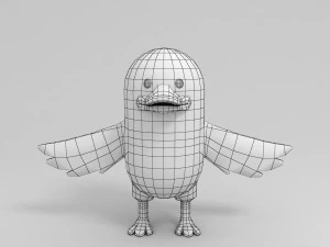 rigged yellow duck character 3D Model