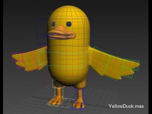 rigged yellow duck character 3D Model
