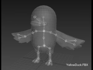 rigged yellow duck character 3D Model
