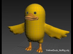 rigged yellow duck character 3D Model