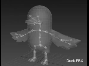 3d rigged duck character 3D Model