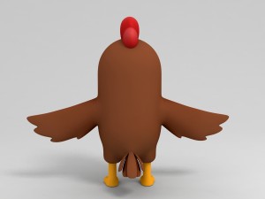 rigged brown chicken character model Model 3D