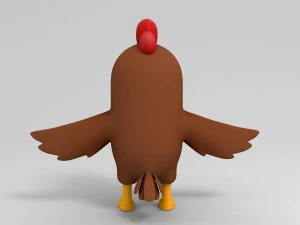 rigged brown chicken character model 3D Model