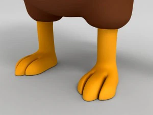 rigged brown chicken character model 3D Model