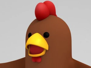 rigged brown chicken character model 3D Model