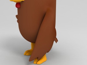 rigged brown chicken character model Model 3D