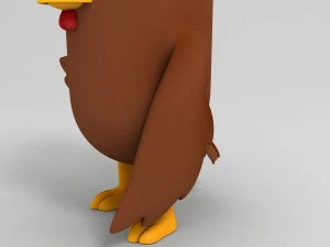 rigged brown chicken character model 3D Model