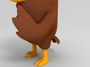 rigged brown chicken character model Model 3D