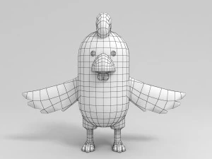 rigged brown chicken character model 3D Model