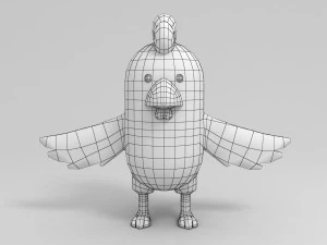 rigged chicken character 3d 3D Model