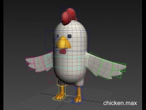 rigged chicken character 3d Modelo 3D