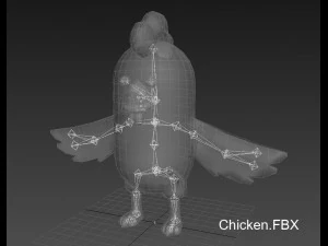 rigged chicken character 3d 3D Model