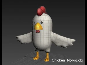 rigged chicken character 3d 3D Model