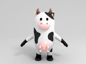rigged cow character 3d 3D Model