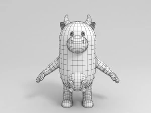 rigged cow character 3d 3D Model