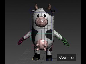rigged cow character 3d Model 3D