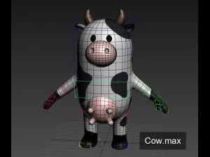 rigged cow character 3d 3D Model