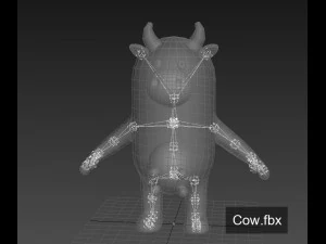 rigged cow character 3d 3D Model