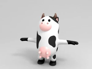 rigged cow character 3d 3D Model