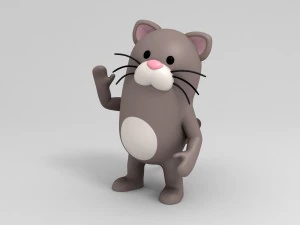 rigged cat character 3D Model