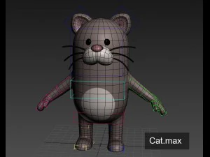 rigged cat character 3D Model